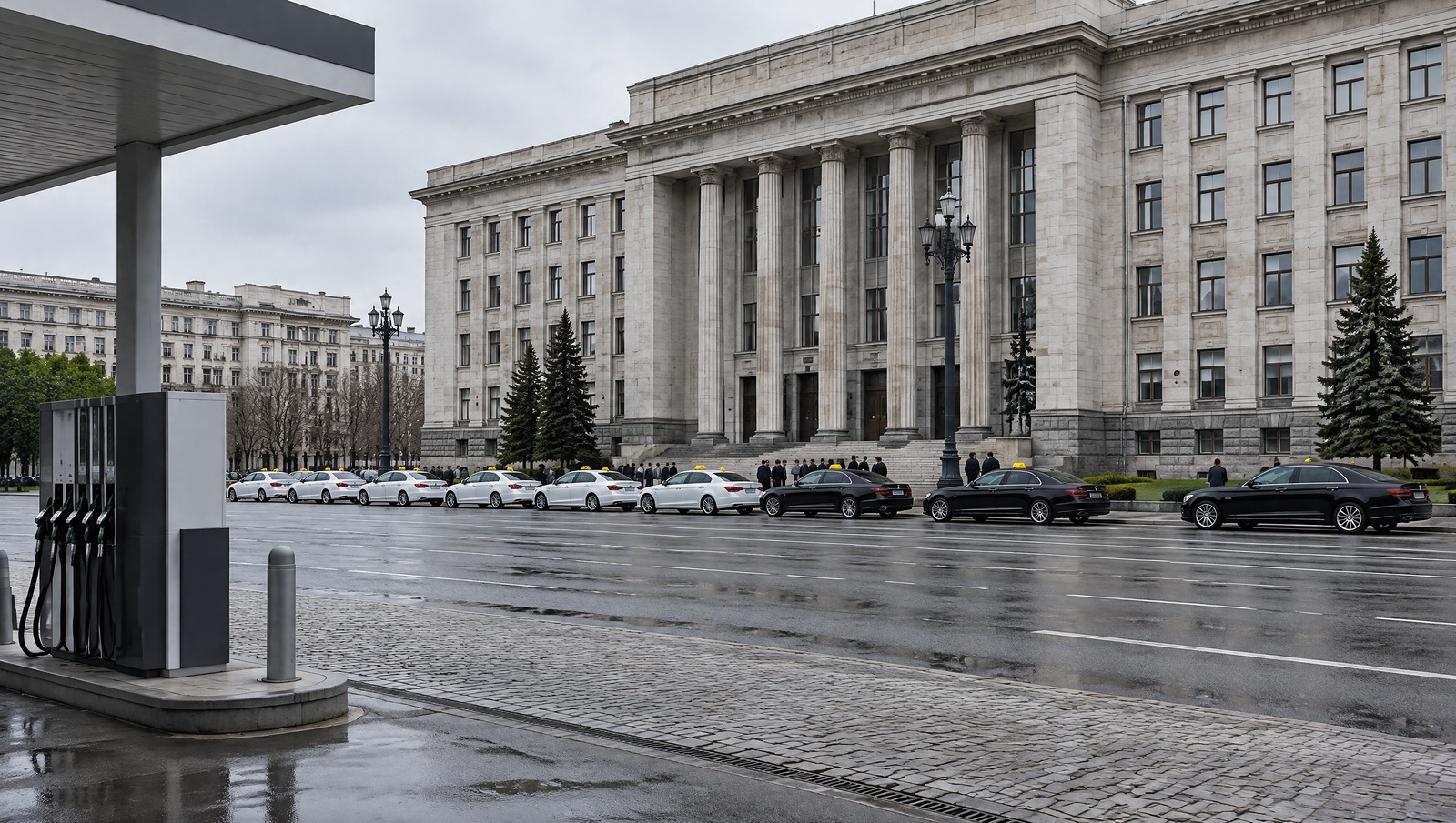 Таксисты и водители Ncc провели акцию у минтранса Италии из-за цен на топливо